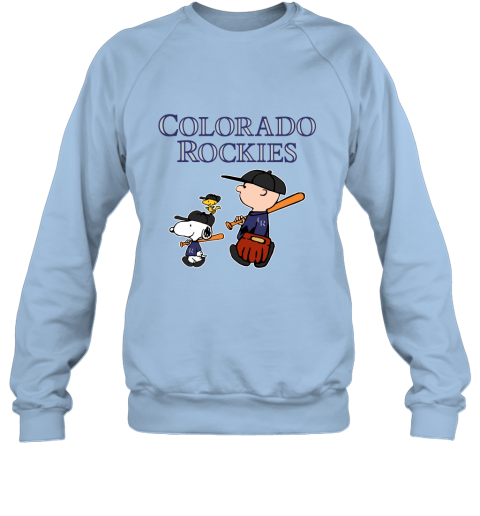 Colorado Rockies Let's Play Baseball Together Snoopy MLB Sweatshirt