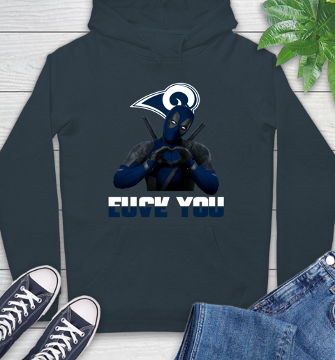 NHL Los Angeles Rams Deadpool Love You Fuck You Football Sports Hoodie 7