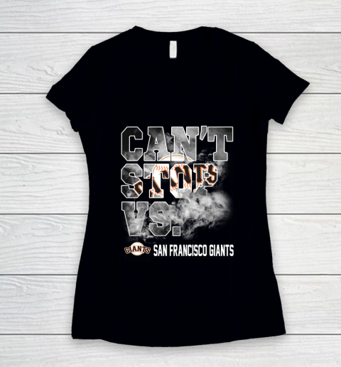 MLB San Francisco Giants Baseball Can't Stop Vs Giants Women's V-Neck T-Shirt