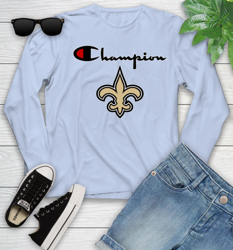 NFL Football New Orleans Saints Champion Shirt Youth Long Sleeve 6