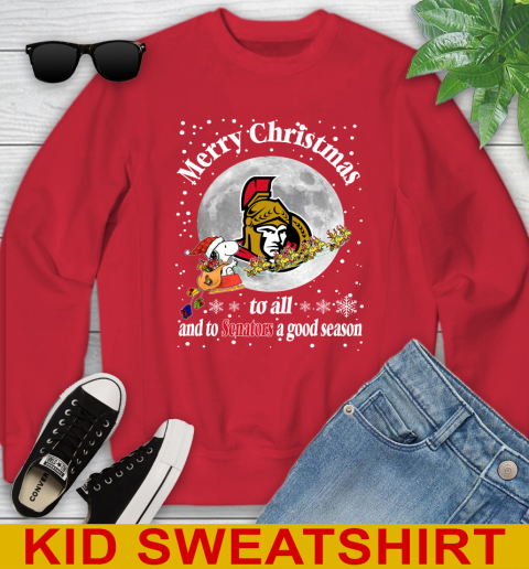 Ottawa Senators Merry Christmas To All And To Senators A Good Season NHL Hockey Sports Youth Sweatshirt 7