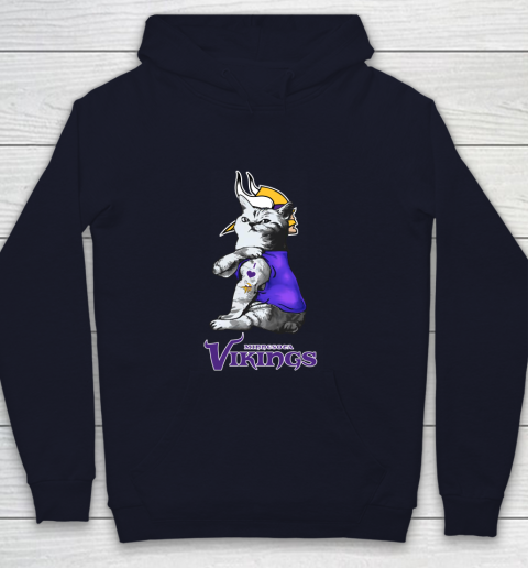NFL Football My Cat Loves Minnesota Vikings Youth Hoodie 2