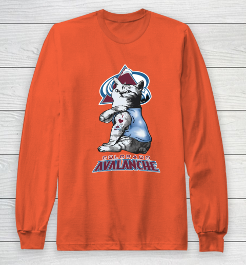 NHL My Cat Loves Colorado Avalanche Hockey Long Sleeve T-Shirt 3