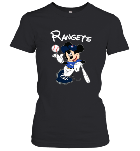 Baseball Mickey Team Texas Rangers Women's T-Shirt