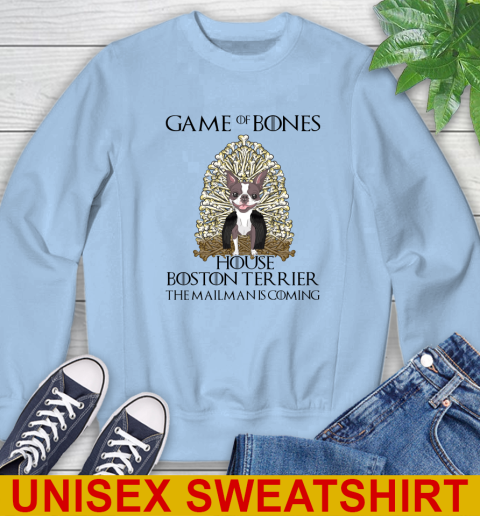 Game of bones house boston terrier dog the mailman is coming tshirt 30