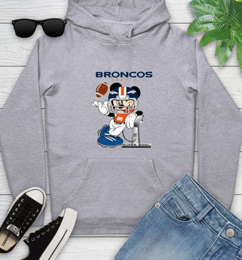 NFL Denver Broncos Mickey Mouse Disney Super Bowl Football T Shirt Youth Hoodie 6