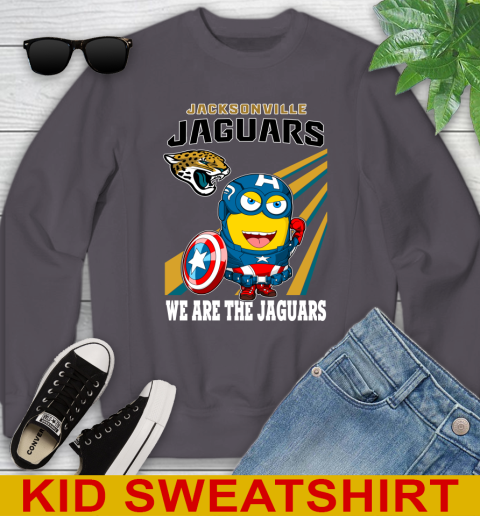 NFL Football Jacksonville Jaguars Captain America Marvel Avengers Minion Shirt Youth Sweatshirt 5