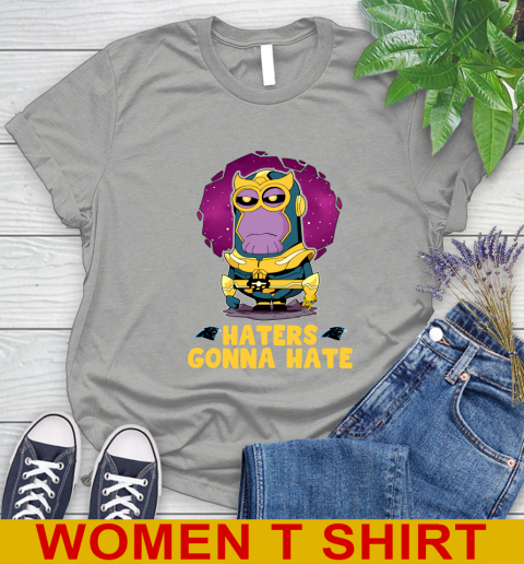 NFL Football Carolina Panthers Haters Gonna Hate Thanos Minion Marvel Shirt Women's T-Shirt 11
