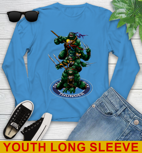 NBA Basketball Oklahoma City Thunder Teenage Mutant Ninja Turtles Shirt Youth Long Sleeve 8