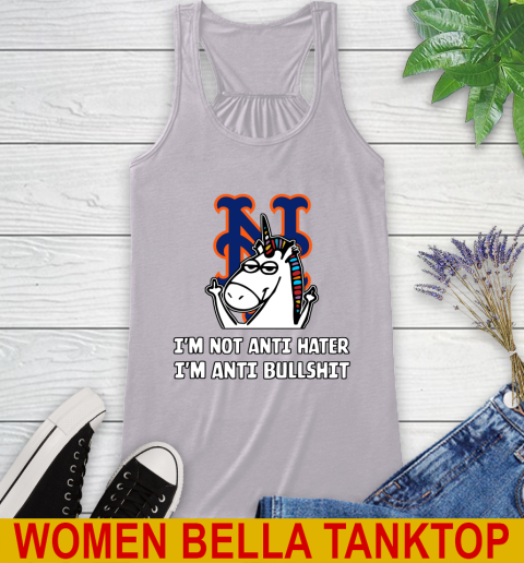 New York Mets MLB Baseball Unicorn I'm Not Anti Hater I'm Anti Bullshit Racerback Tank 5