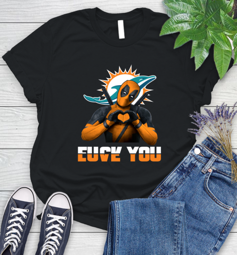 NHL Miami Dolphins Deadpool Love You Fuck You Football Sports Women's T-Shirt