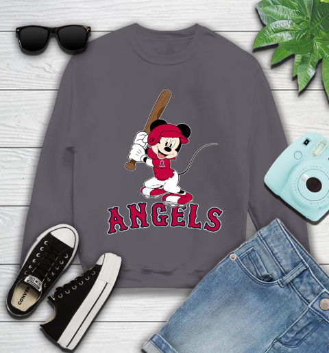 MLB Baseball Los Angeles Angels Cheerful Mickey Mouse Shirt Youth Sweatshirt 5