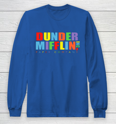 The Office Dunder Mifflin Rainbow Letters Long Sleeve T-Shirt 6