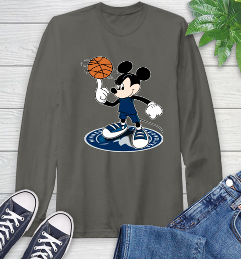 NBA Basketball Minnesota Timberwolves Cheerful Mickey Disney Shirt Long Sleeve T-Shirt 9