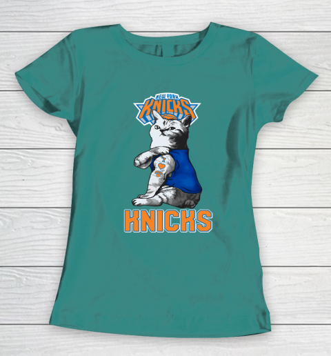 NBA Basketball My Cat Loves New York Knicks Women's T-Shirt 10