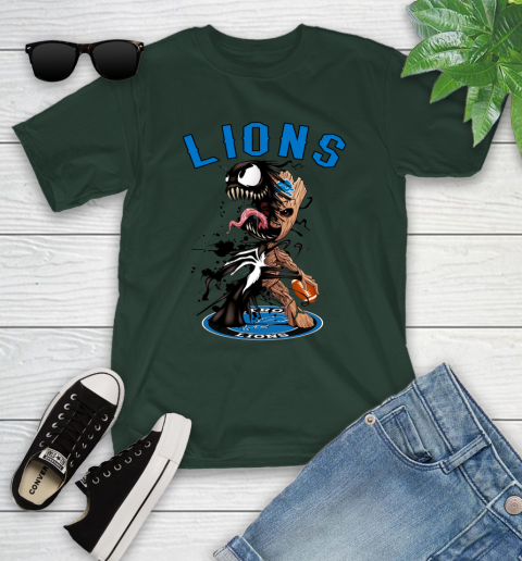 NFL Detroit Lions Football Venom Groot Guardians Of The Galaxy Youth T-Shirt 5