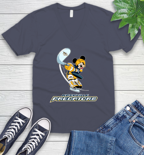 NHL Hockey Nashville Predators Cheerful Mickey Mouse Shirt V-Neck T-Shirt 9 NHL Hockey Nashville Predators Cheerful Mickey Mouse Shirt V-Neck T-Shirt - Image 9