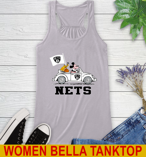 NBA Basketball Brooklyn Nets Pluto Mickey Driving Disney Shirt Racerback Tank 5