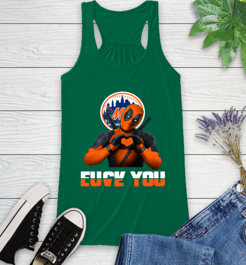 MLB New York Mets Deadpool Love You Fuck You Baseball Sports Racerback Tank 6