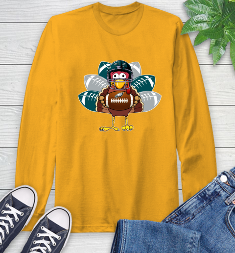 Philadelphia Eagles Turkey Thanksgiving Day Long Sleeve T-Shirt 3