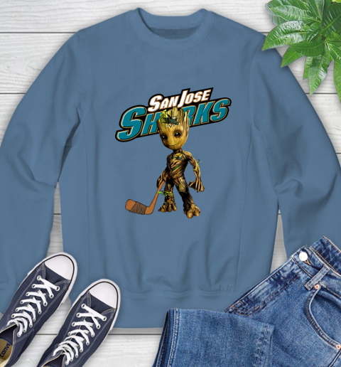 San Jose Sharks NHL Hockey Groot Marvel Guardians Of The Galaxy Sweatshirt 7