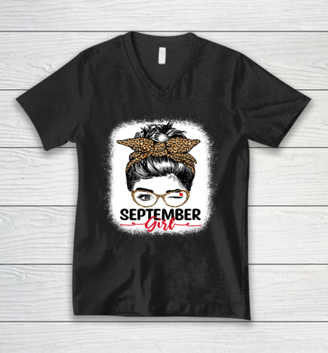 September Girl Shirt Birthday for Women Born in September V-Neck T-Shirt