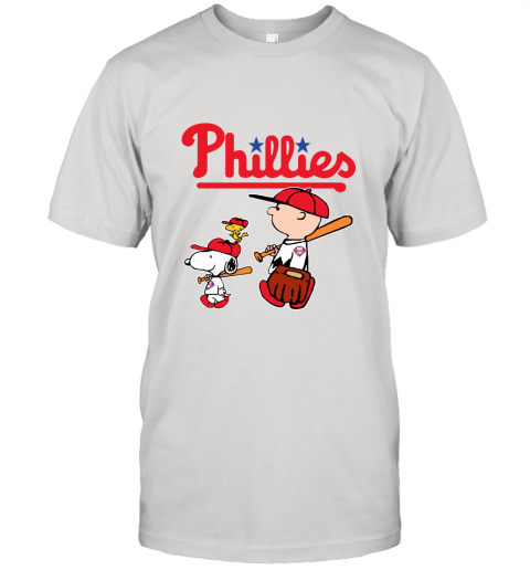 Philadelphia Phillies Let's Play Baseball Together Snoopy MLB Unisex Jersey Tee