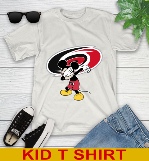 Carolina Hurricanes NHL Hockey Dabbing Mickey Disney Sports Youth T-Shirt 12