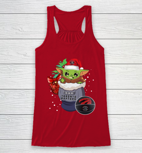 Toronto Raptors Christmas Baby Yoda Star Wars Funny Happy NBA Racerback Tank 5