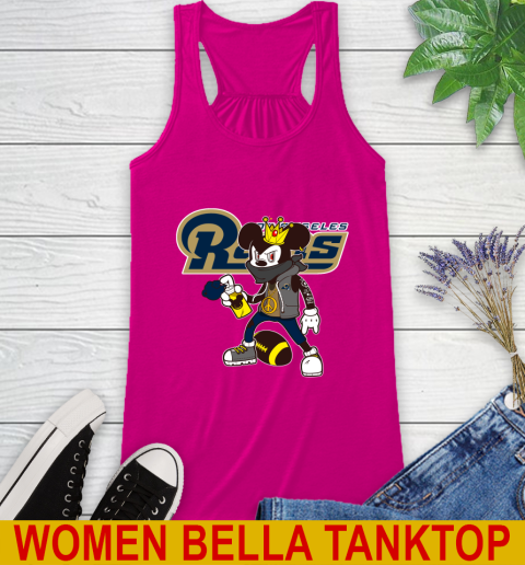 Los Angeles Rams NFL Football Mickey Peace Sign Sports Racerback Tank 8