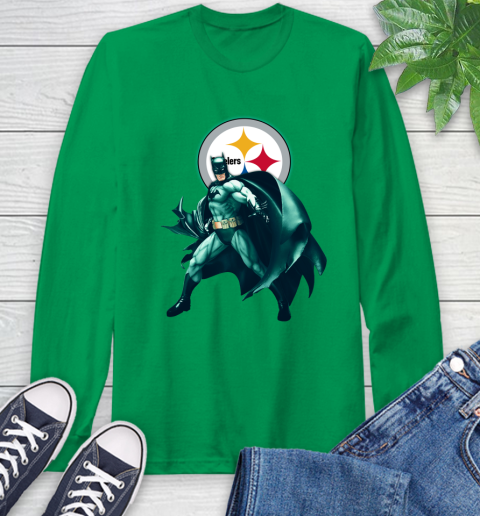NFL Batman Football Sports Pittsburgh Steelers Long Sleeve T-Shirt 7