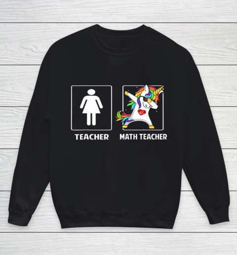 Math Teacher Unicorn Dabbing Funny T Shirt Gifts Dab Dabs Youth Sweatshirt