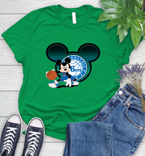 NBA Philadelphia 76ers Mickey Mouse Disney Basketball Women's T-Shirt 6