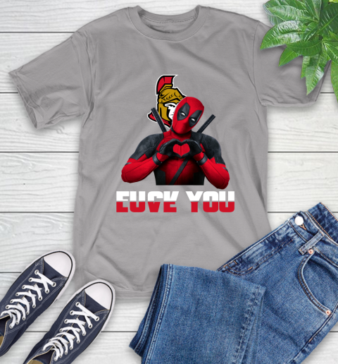 NHL Ottawa Senators Deadpool Love You Fuck You Hockey Sports T-Shirt 6