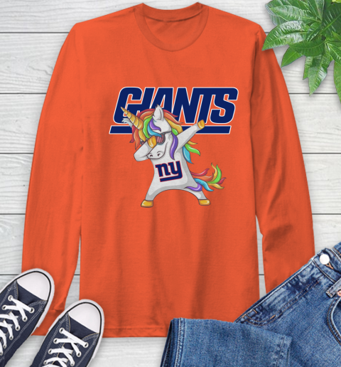 New York Giants NFL Football Funny Unicorn Dabbing Sports Long Sleeve T-Shirt 5