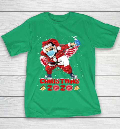 Detroit Red Wings Funny Santa Claus Dabbing Christmas 2020 NHL Youth T-Shirt 3