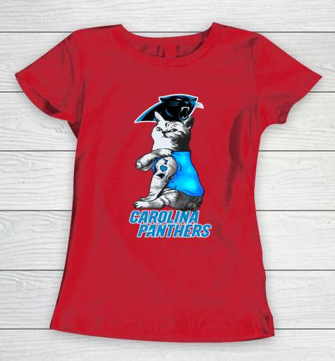 NFL Football My Cat Loves Carolina Panthers Women's T-Shirt 9