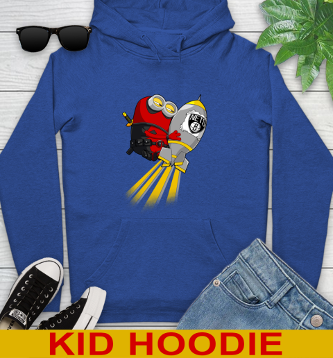 NBA Basketball Brooklyn Nets Deadpool Minion Marvel Shirt Youth Hoodie 10