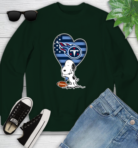 Tennessee Titans NFL Football The Peanuts Movie Adorable Snoopy Youth Sweatshirt 10