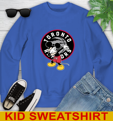 Toronto Raptors NBA Basketball Dabbing Mickey Disney Sports Youth Sweatshirt 7