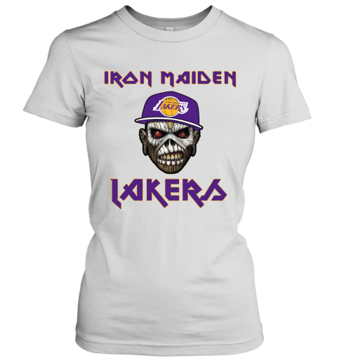 NBA Los Angeles Lakers Iron Maiden Rock Band Music Basketball Women's T-Shirt