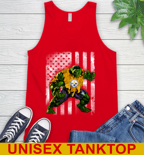 Pittsburgh Steelers Hulk Marvel Avengers NFL Football American Flag Tank Top 5