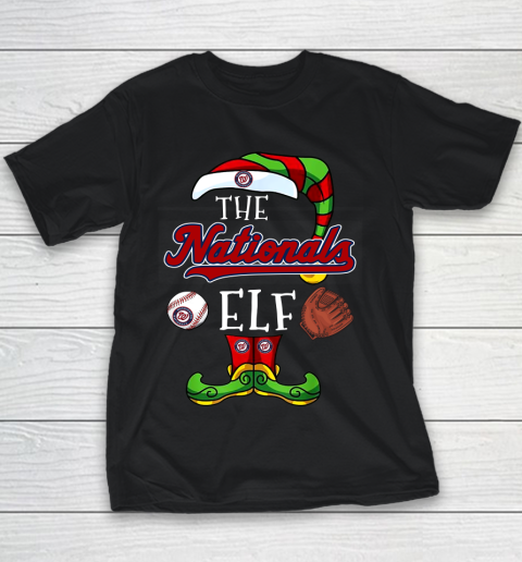 Washington Nationals Christmas ELF Funny MLB Youth T-Shirt