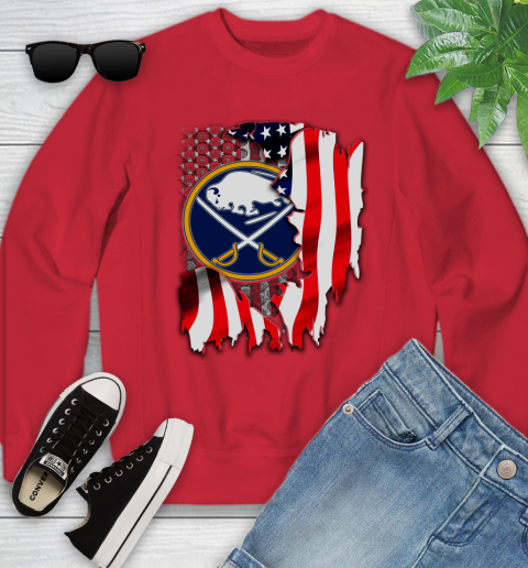 Buffalo Sabres NHL Hockey American Flag Youth Sweatshirt 8