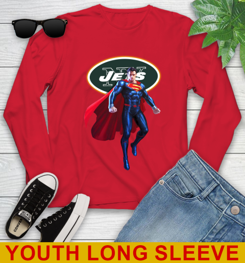 NFL Superman DC Sports Football New York Jets Youth Long Sleeve 11