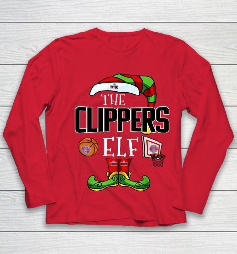LA Clippers Christmas ELF Funny NBA Youth Long Sleeve 8
