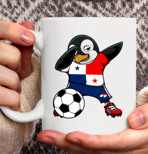 Dabbing Penguin Panama Soccer Fans Jersey Football Lovers Ceramic Mug 11oz