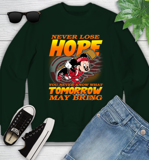 Detroit Red Wings NHL Hockey ootball Mickey Disney Never Lose Hope Youth Sweatshirt 9