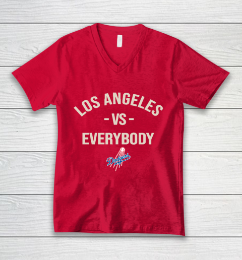Los Angeles Dodgers Vs Everybody V-Neck T-Shirt 6