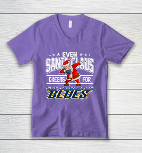 St.Louis Blues Even Santa Claus Cheers For Christmas NHL V-Neck T-Shirt 8